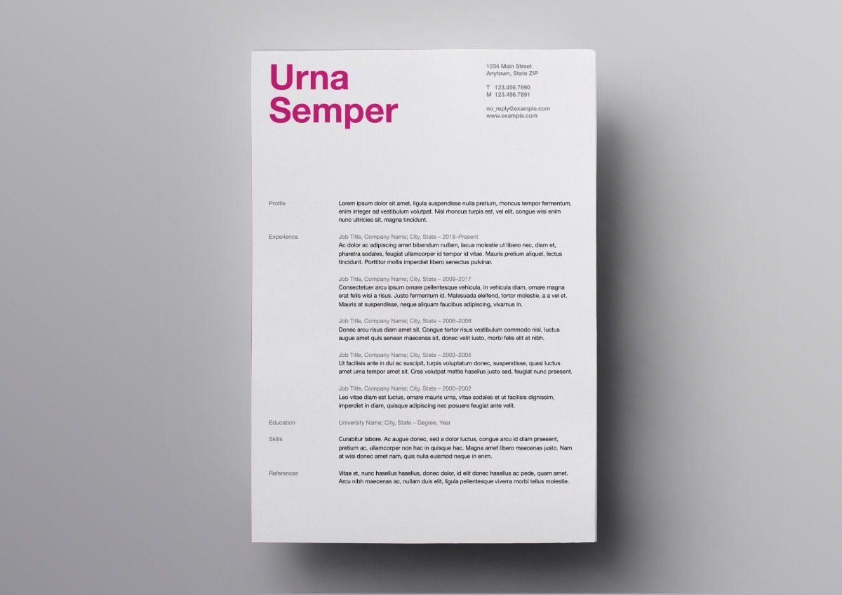 Download Resume Templates Mac Pages